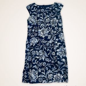 Talbots Blue Cotton Floral Sun Dress